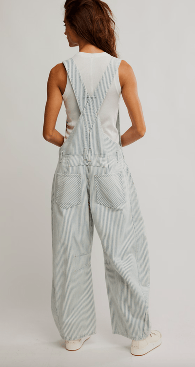 GOOD LUCK STRIPE OVERALL BY FREE PEOPLE