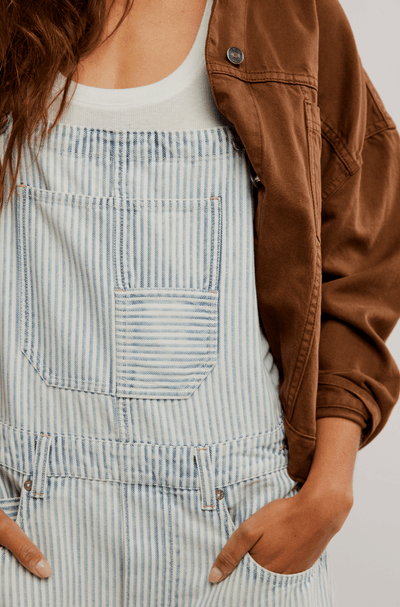 GOOD LUCK STRIPE OVERALL BY FREE PEOPLE