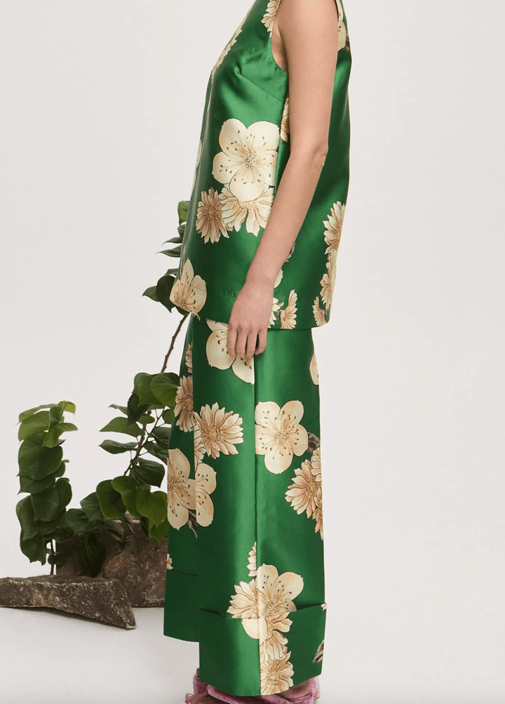 ALÉMAIS Sage Top | Floral/Green | Size 10