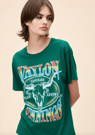 Waylon Jennings Outlaw Legend Boyfriend Tee by DAYDREAMER