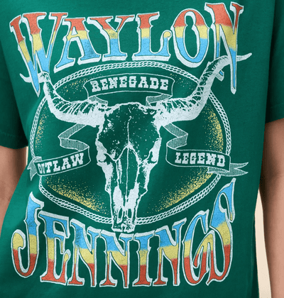 Waylon Jennings Outlaw Legend Boyfriend Tee by DAYDREAMER