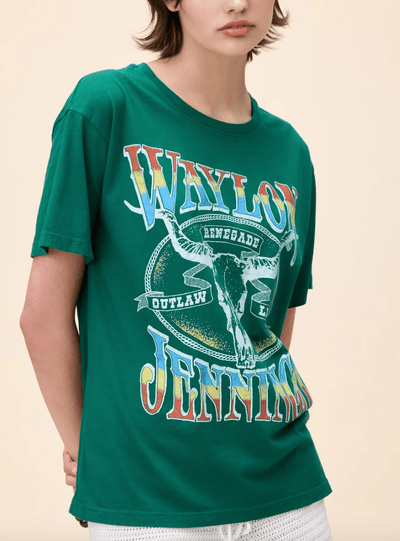 Waylon Jennings Outlaw Legend Boyfriend Tee by DAYDREAMER