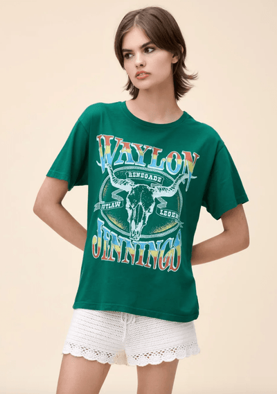 Waylon Jennings Outlaw Legend Boyfriend Tee by DAYDREAMER