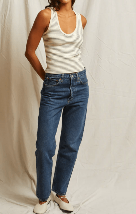 Maria: Structured Rib Bra Friendly by Perfect White Tee