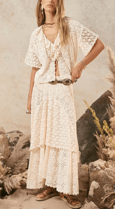 Lux Lisbon Lace Handkerchief Skirt by SPELL