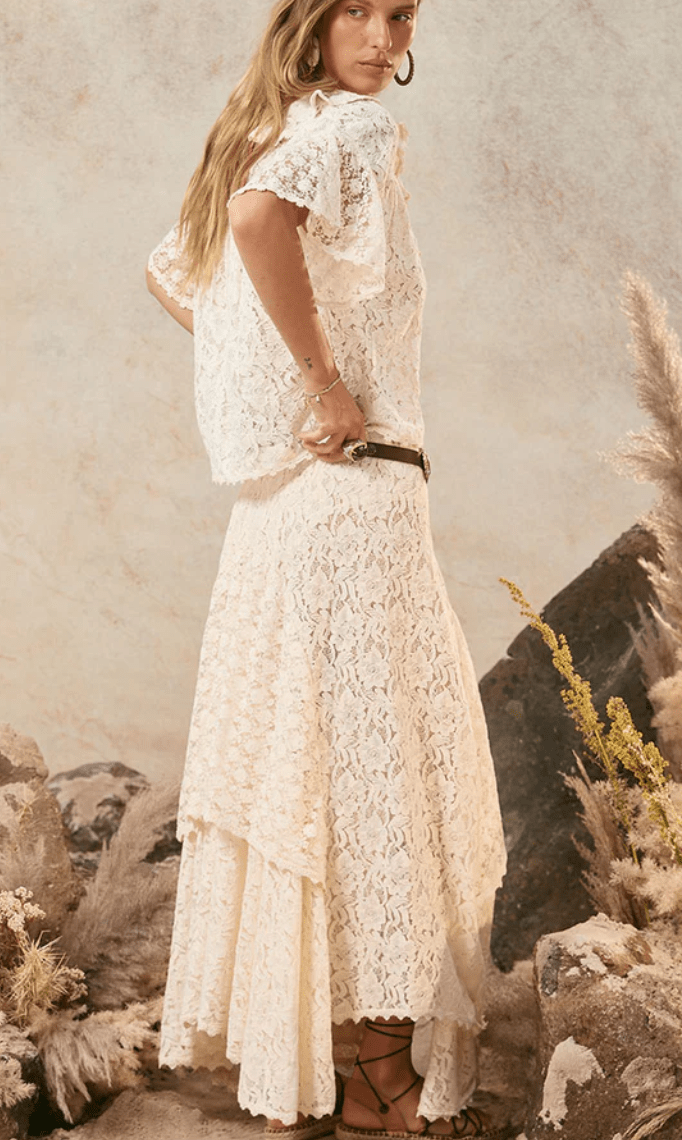 Lux Lisbon Lace Handkerchief Skirt by SPELL