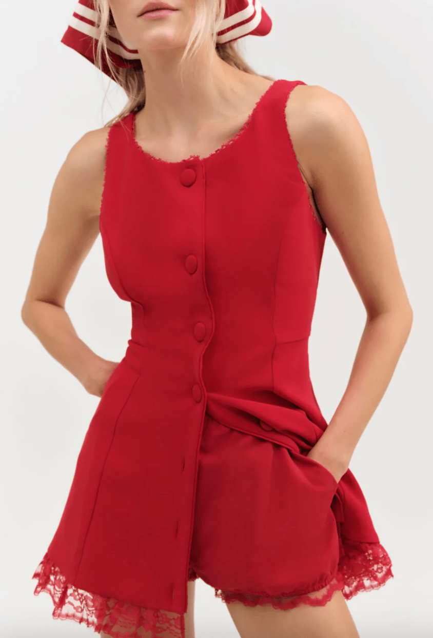 for Love & Lemons Sleeveless Minidress in Red at Nordstrom, Size Large