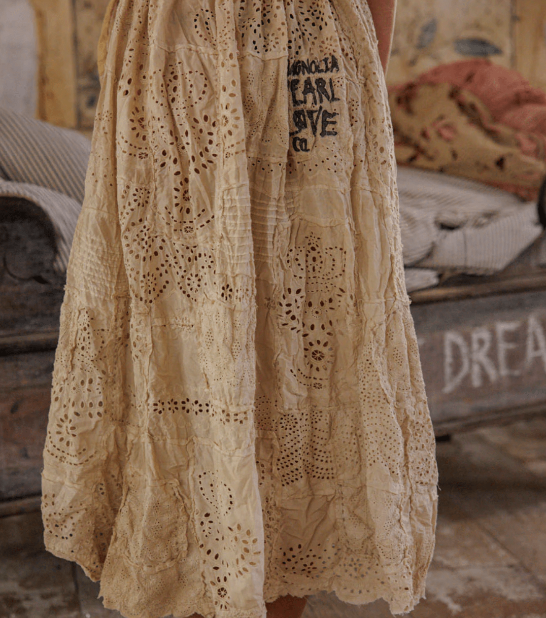 Eyelet Patchwork Pissarro Skirt 237 BY MAGNOLIA PEARL