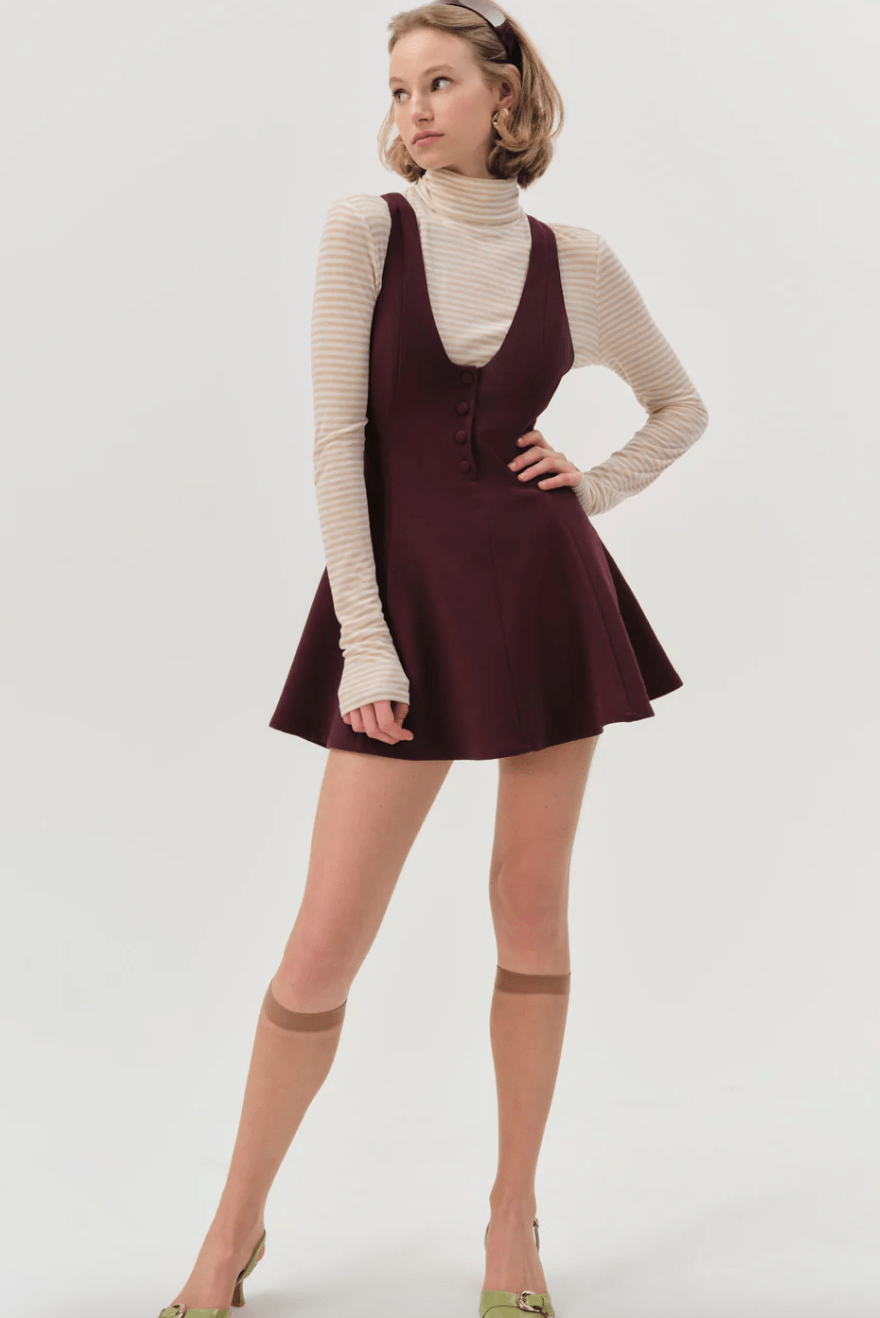 for Love & Lemons - Selena Mini Dress, Women's Dress, Burgundy, S, Women's Apparel, Women's Clothing for Love & Lemons - Selena Mini Dress, Women's Dress, Burgundy, S, Women's Apparel, Women's Clothing