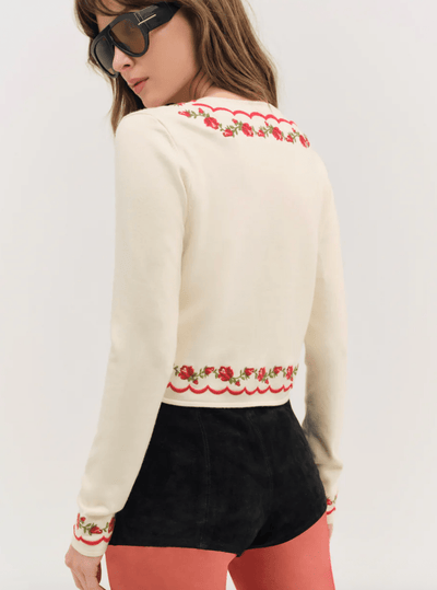 Rose Waltz Scalloped Knit Cardigan BY FOR LOVE AND LEMONS