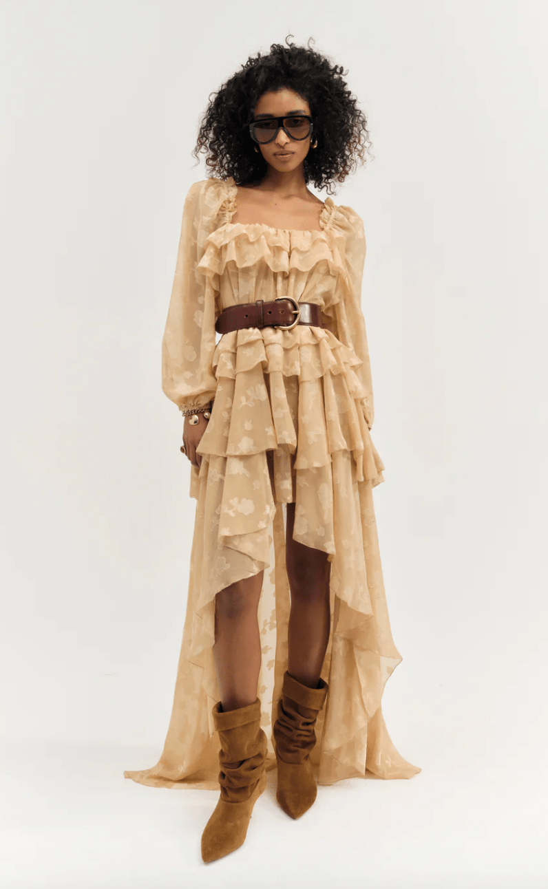 Colette Satin Burnout Maxi Dress BY FOR LOVE AND LEMONS
