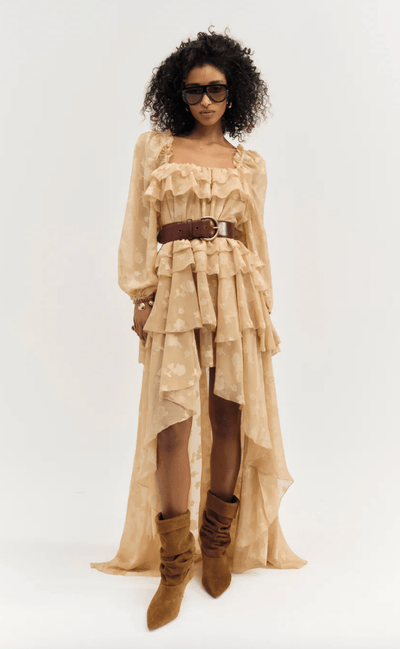 Colette Satin Burnout Maxi Dress BY FOR LOVE AND LEMONS