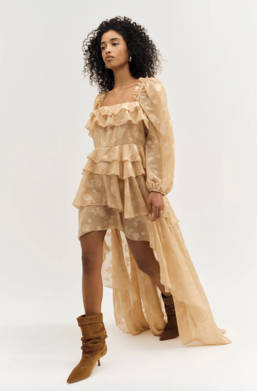 Colette Satin Burnout Maxi Dress BY FOR LOVE AND LEMONS