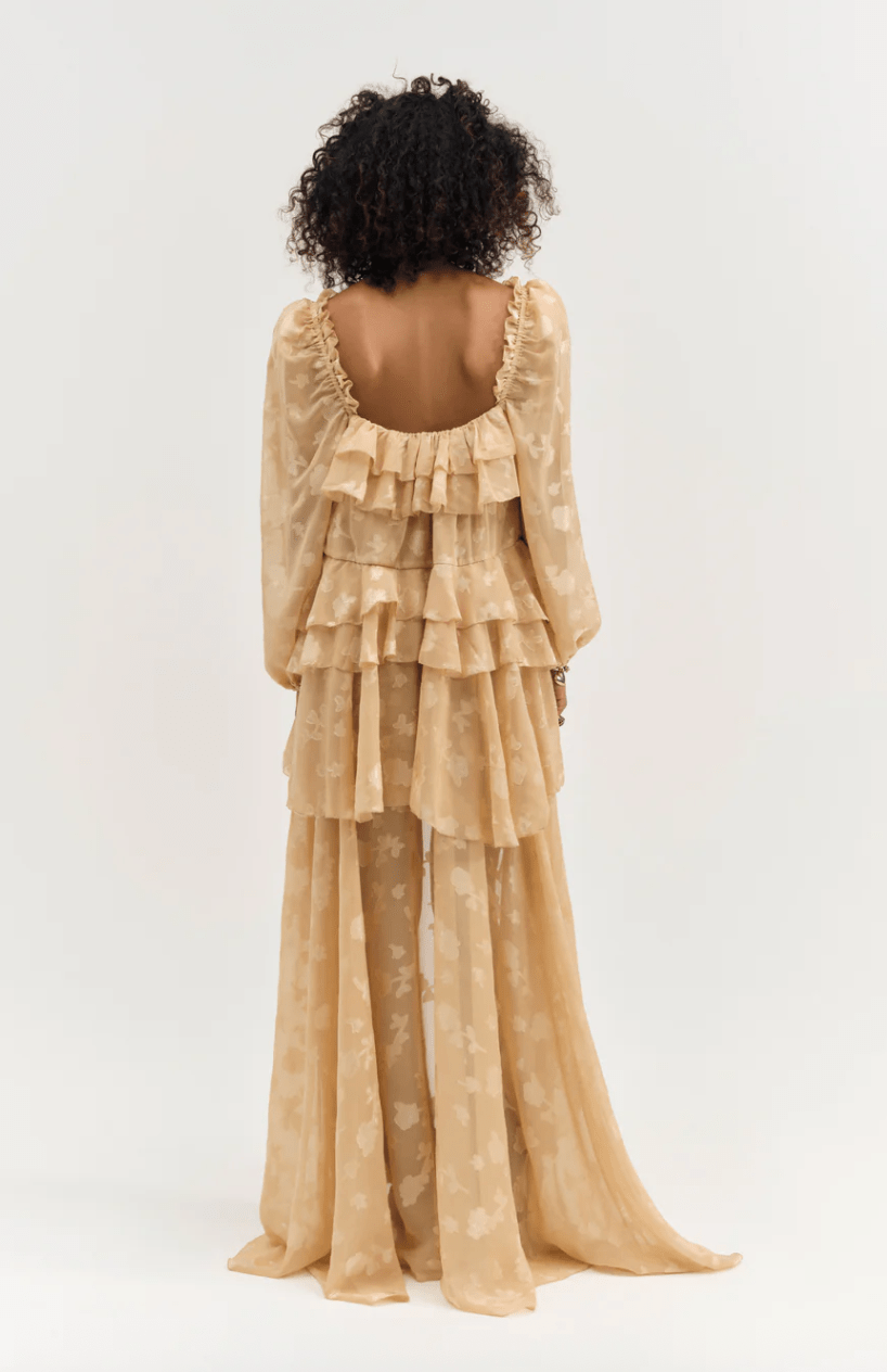 Colette Satin Burnout Maxi Dress BY FOR LOVE AND LEMONS