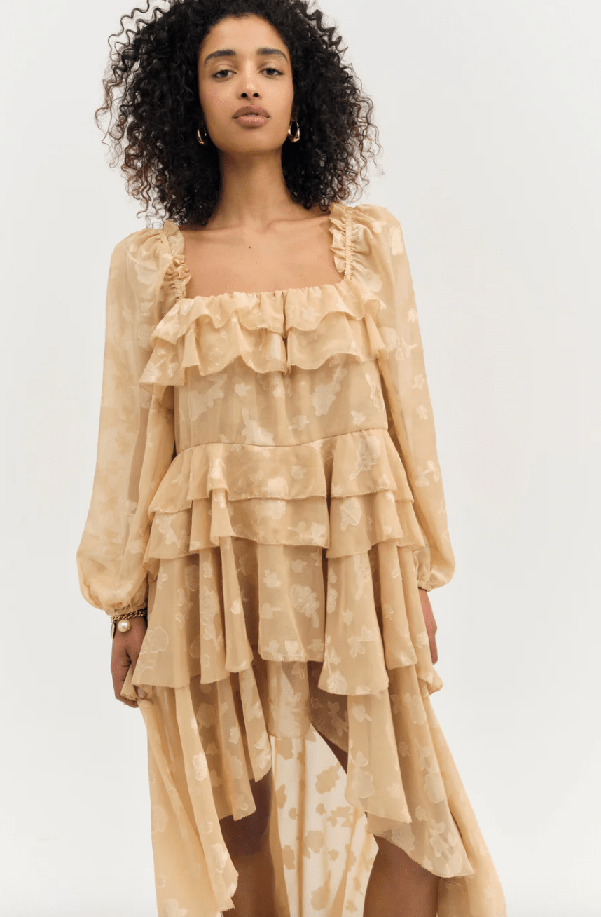 Colette Satin Burnout Maxi Dress BY FOR LOVE AND LEMONS