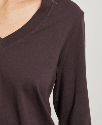 Sinatra Ringspun Cotton Long Sleeve V-neck BY PERFECT WHITE TEE