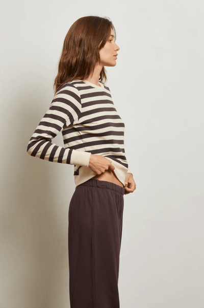 Stef Luxe Rib Pullover Sweatshirt by Perfect White Tee