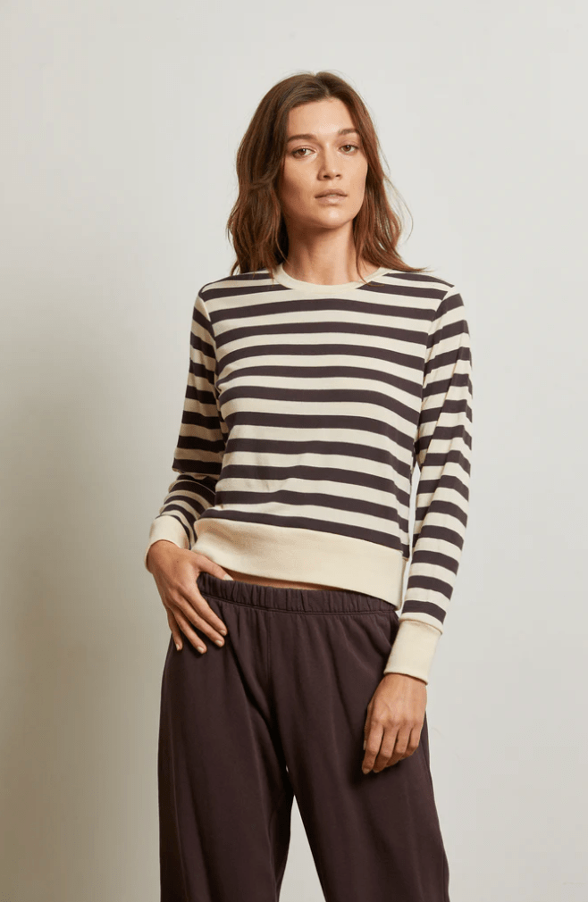 Stef Luxe Rib Pullover Sweatshirt by Perfect White Tee