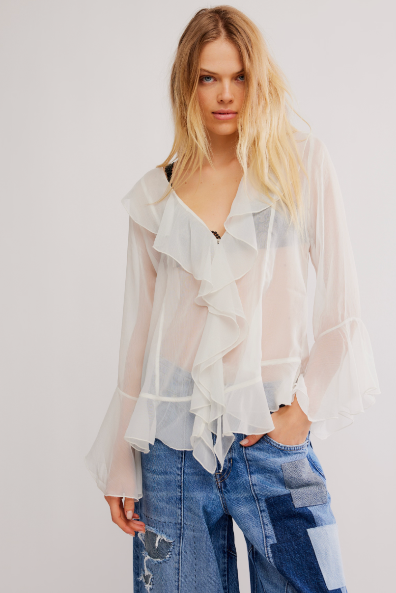Bali Tulula Chiffon Top BY FREE PEOPLE