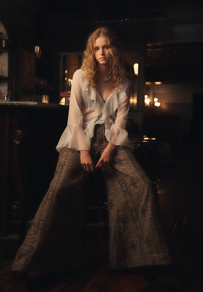 Bali Tulula Chiffon Top BY FREE PEOPLE