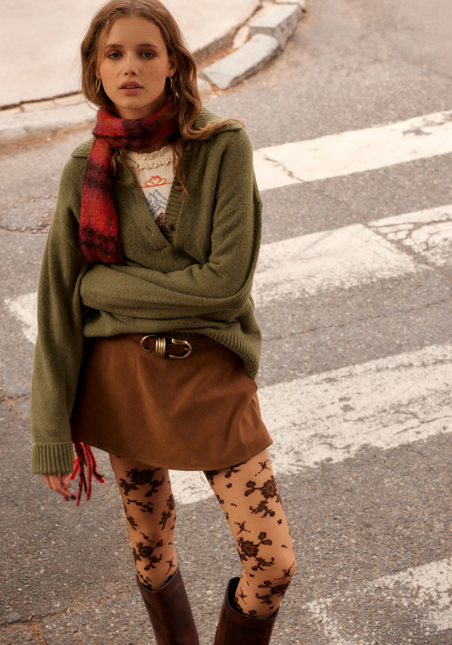 We The Free Paradise Found Suede Skort BY FREE PEOPLE