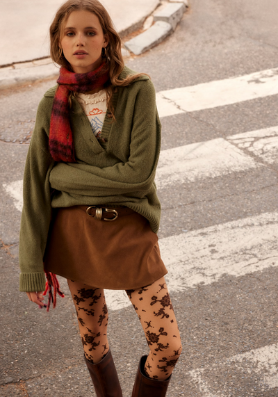 We The Free Paradise Found Suede Skort BY FREE PEOPLE