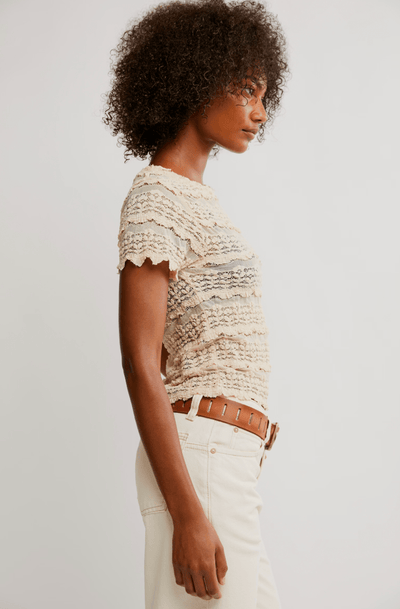 ANGELINA LACE TEE BY FREE PEOPLE