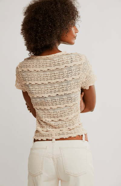 ANGELINA LACE TEE BY FREE PEOPLE