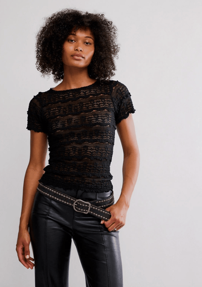 ANGELINA LACE TEE BY FREE PEOPLE