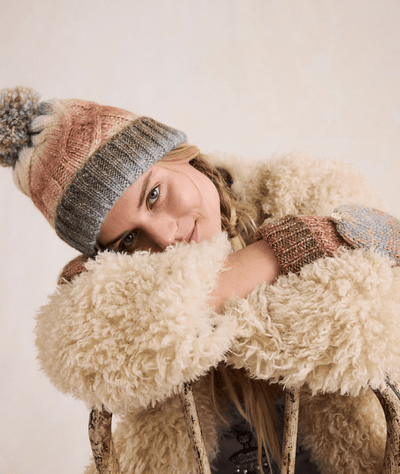 RAINBOW RUN HAT & GLOVES BY FREE PEOPLE