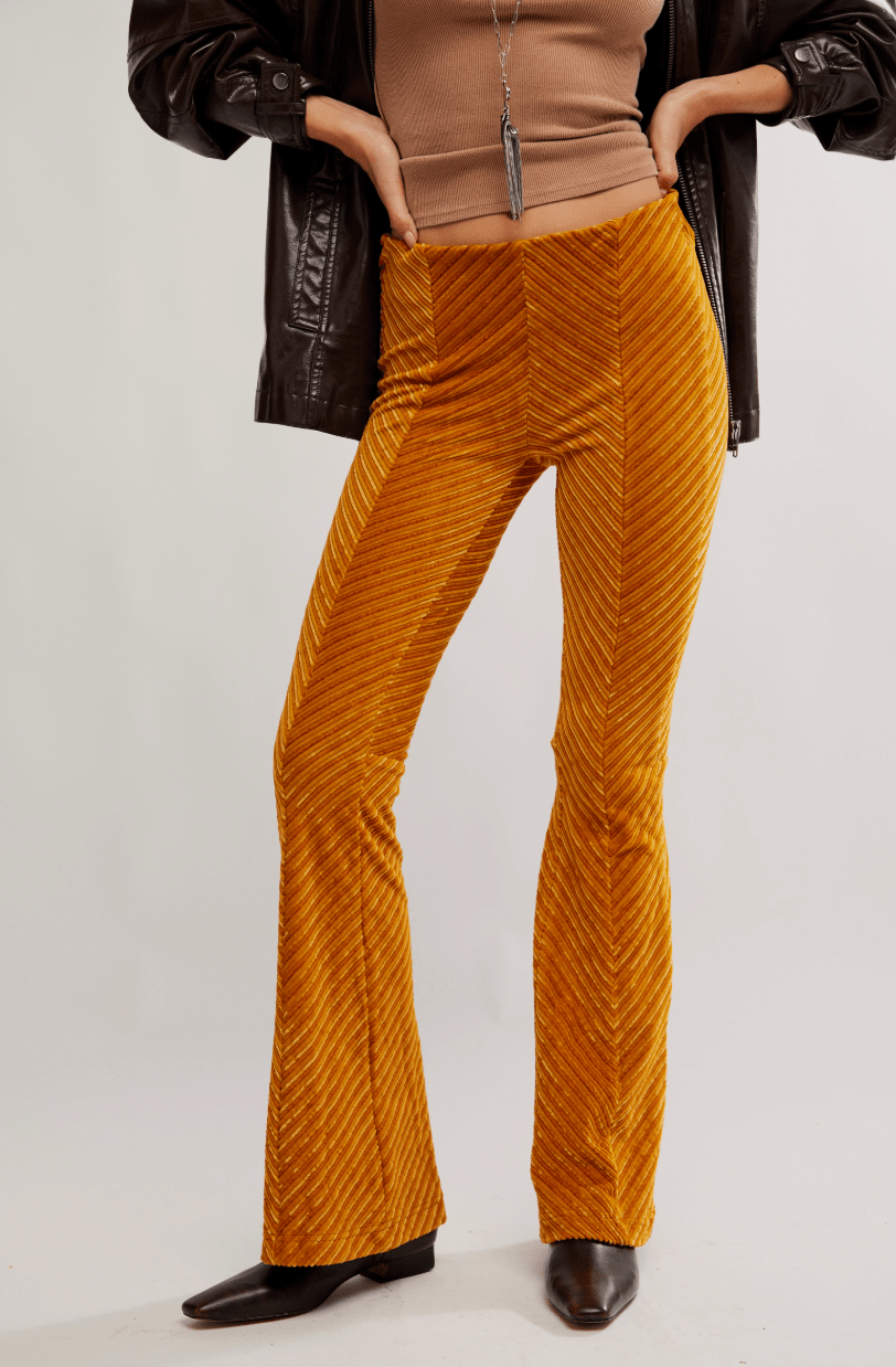 Penny Pull-On Velvet Pants BY FREE PEOPLE