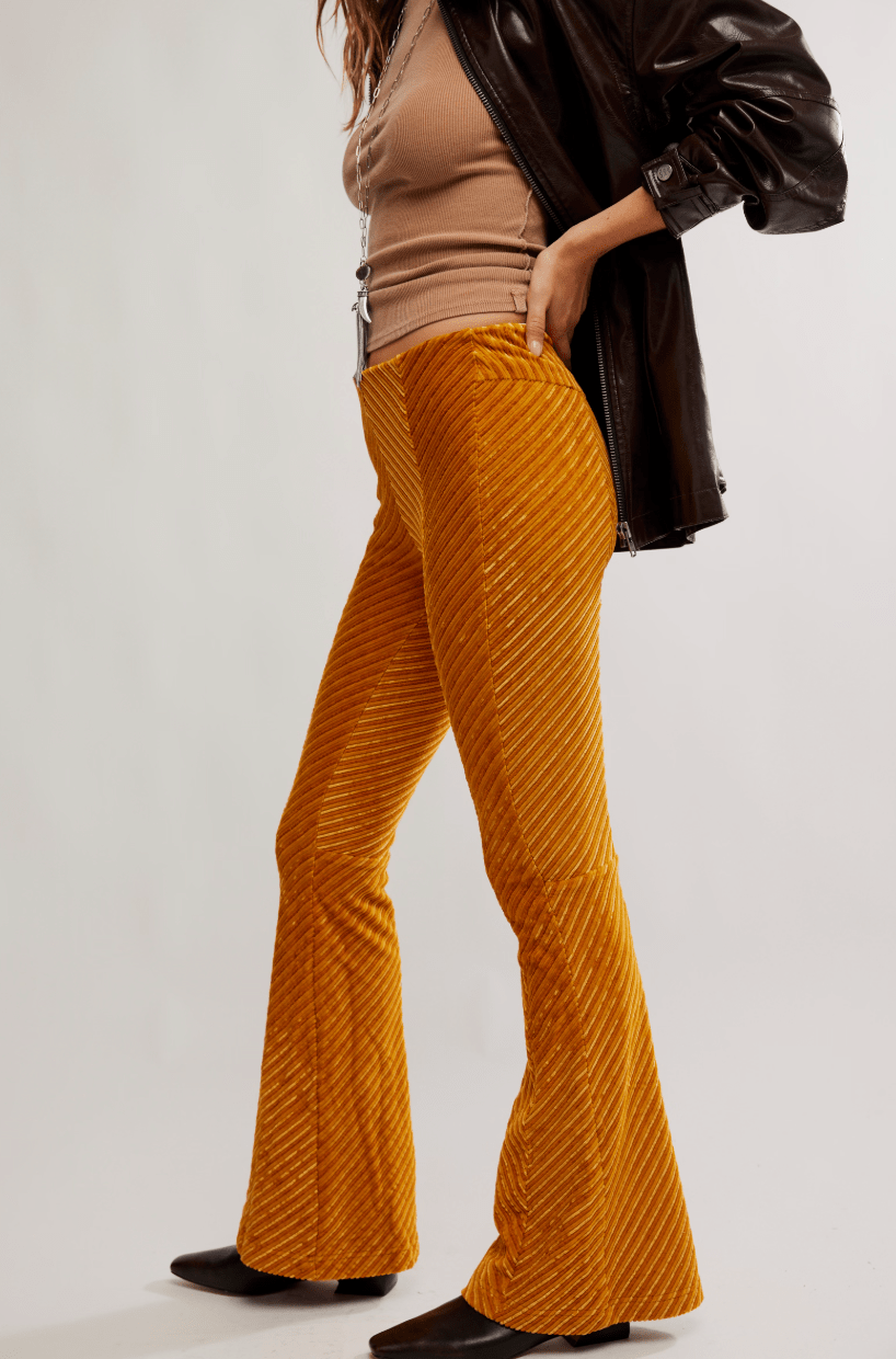 Penny Pull-On Velvet Pants BY FREE PEOPLE