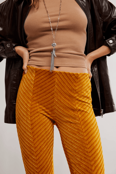 Penny Pull-On Velvet Pants BY FREE PEOPLE