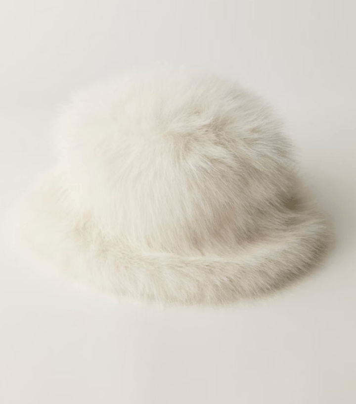 Free People Bucket Hat Faux Fur Ice Queen One Size Off White Fur Hat White Bucket Hat H&m Free People Ice Queen  main image 4