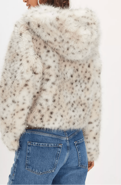 Louder Please Hooded Faux Fur Jacket BY FREE PEOPLE