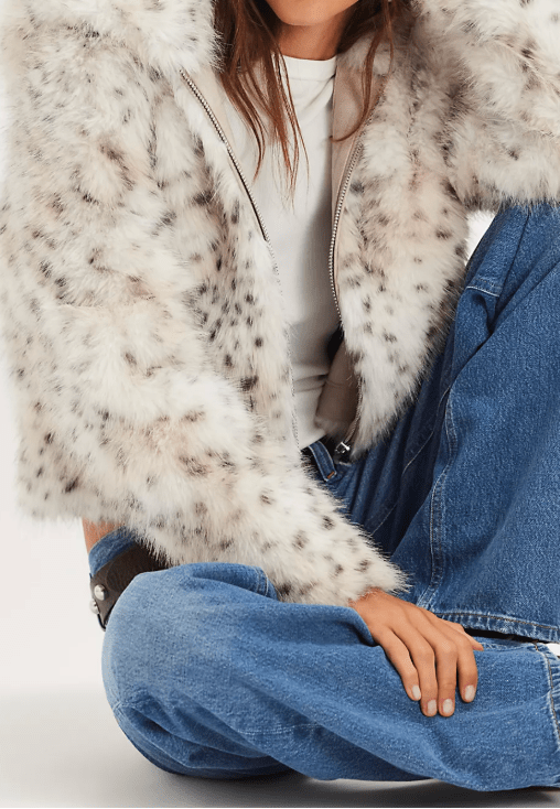 Louder Please Hooded Faux Fur Jacket BY FREE PEOPLE