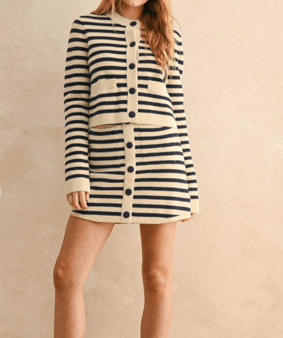 Button Down Striped Cardigan BY 75