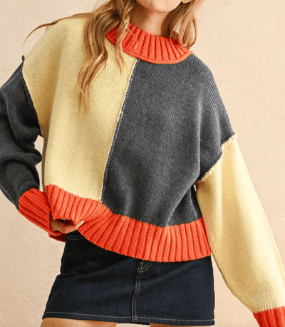 Color Block Sweater Top BY 75