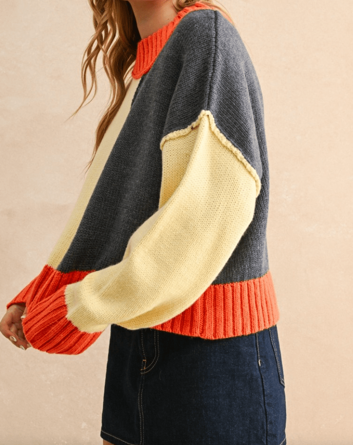 Color Block Sweater Top BY 75