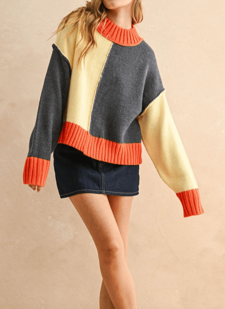 Color Block Sweater Top BY 75