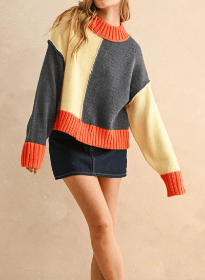 Color Block Sweater Top BY 75