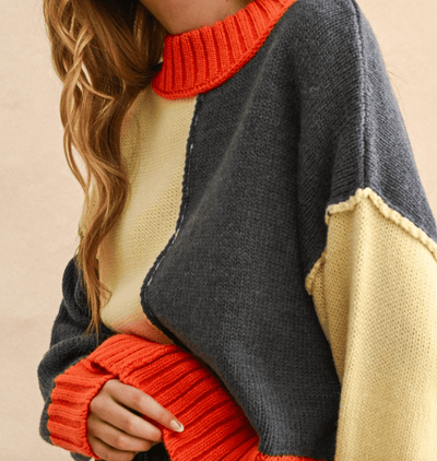 Color Block Sweater Top BY 75