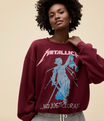 Metallica Justice For All Oversized Crew Sweatshirt BY DAYDREAMER