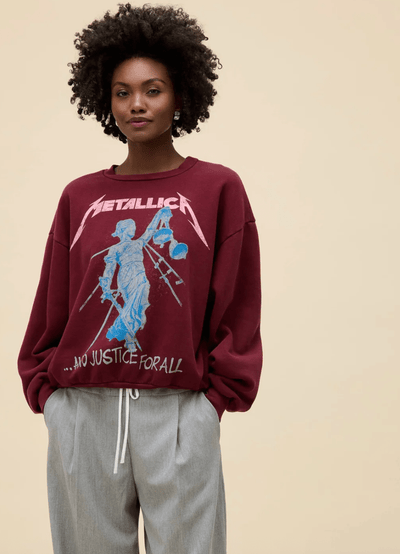 Metallica Justice For All Oversized Crew Sweatshirt BY DAYDREAMER