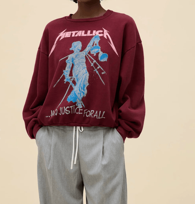 Metallica Justice For All Oversized Crew Sweatshirt BY DAYDREAMER