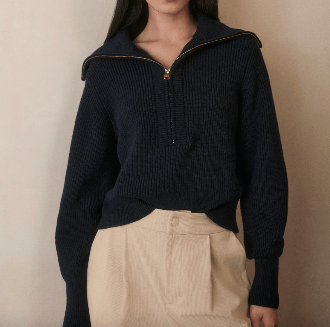 Maura Half-Zip Rib Knit BY VARLEY