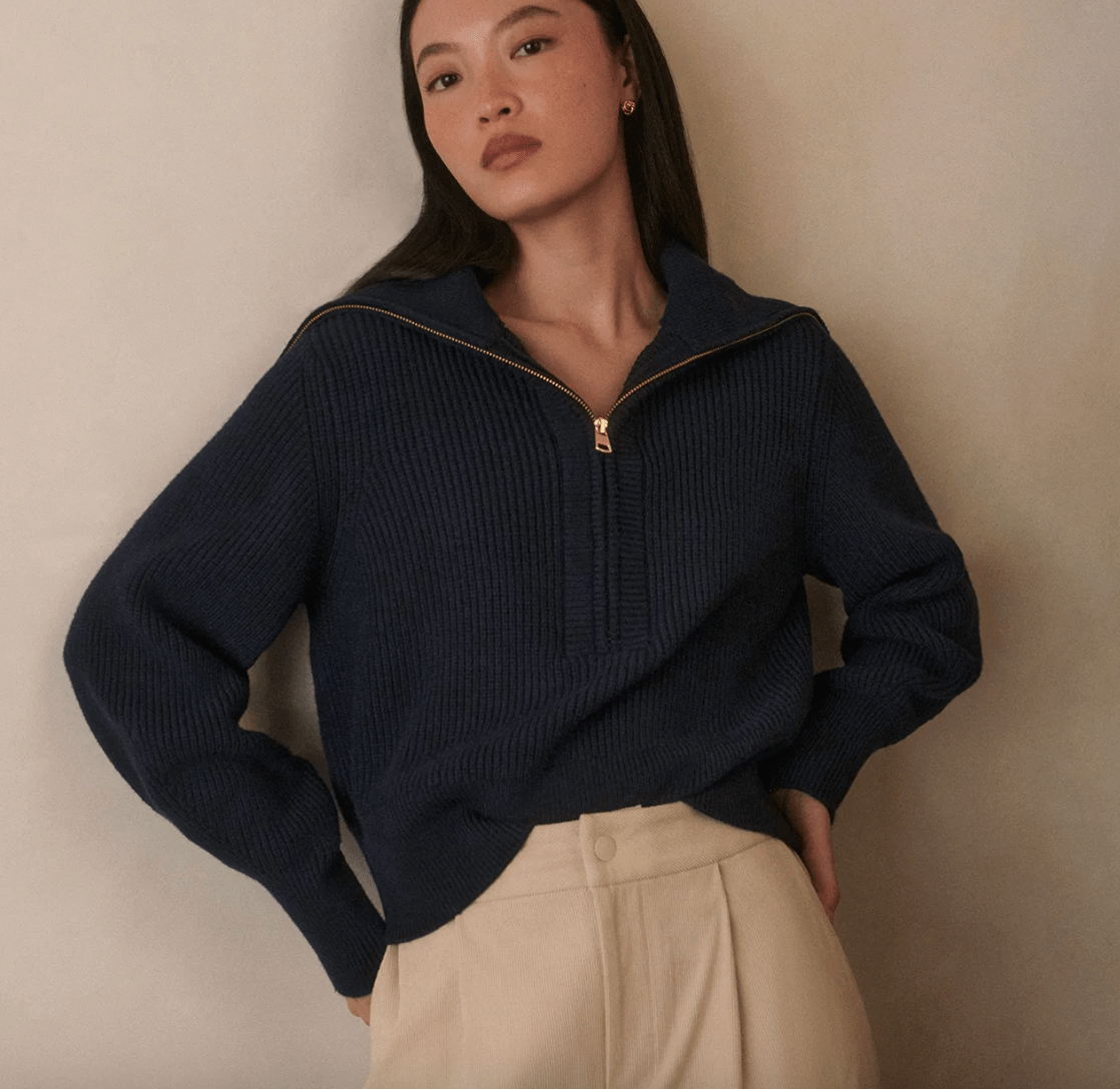 Maura Half-Zip Rib Knit BY VARLEY