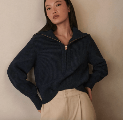 Maura Half-Zip Rib Knit BY VARLEY