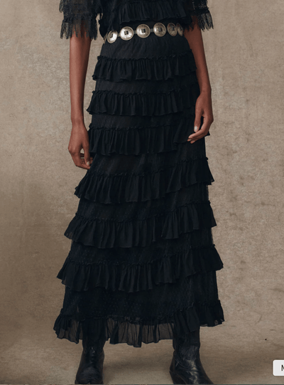 The Winter Mesh Flounce Skirt BY THE GREAT