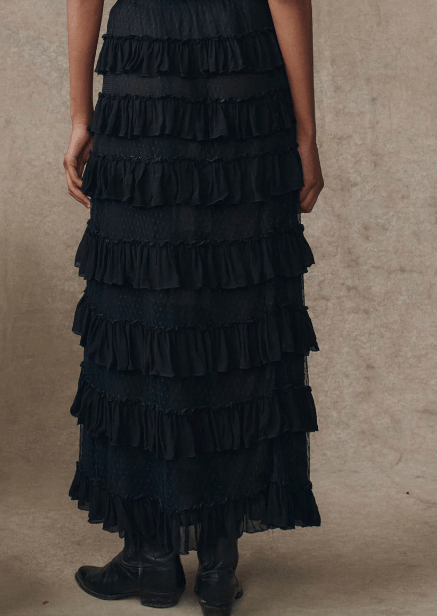 The Winter Mesh Flounce Skirt BY THE GREAT